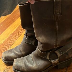 Frye Brown Boots with Harness Detail